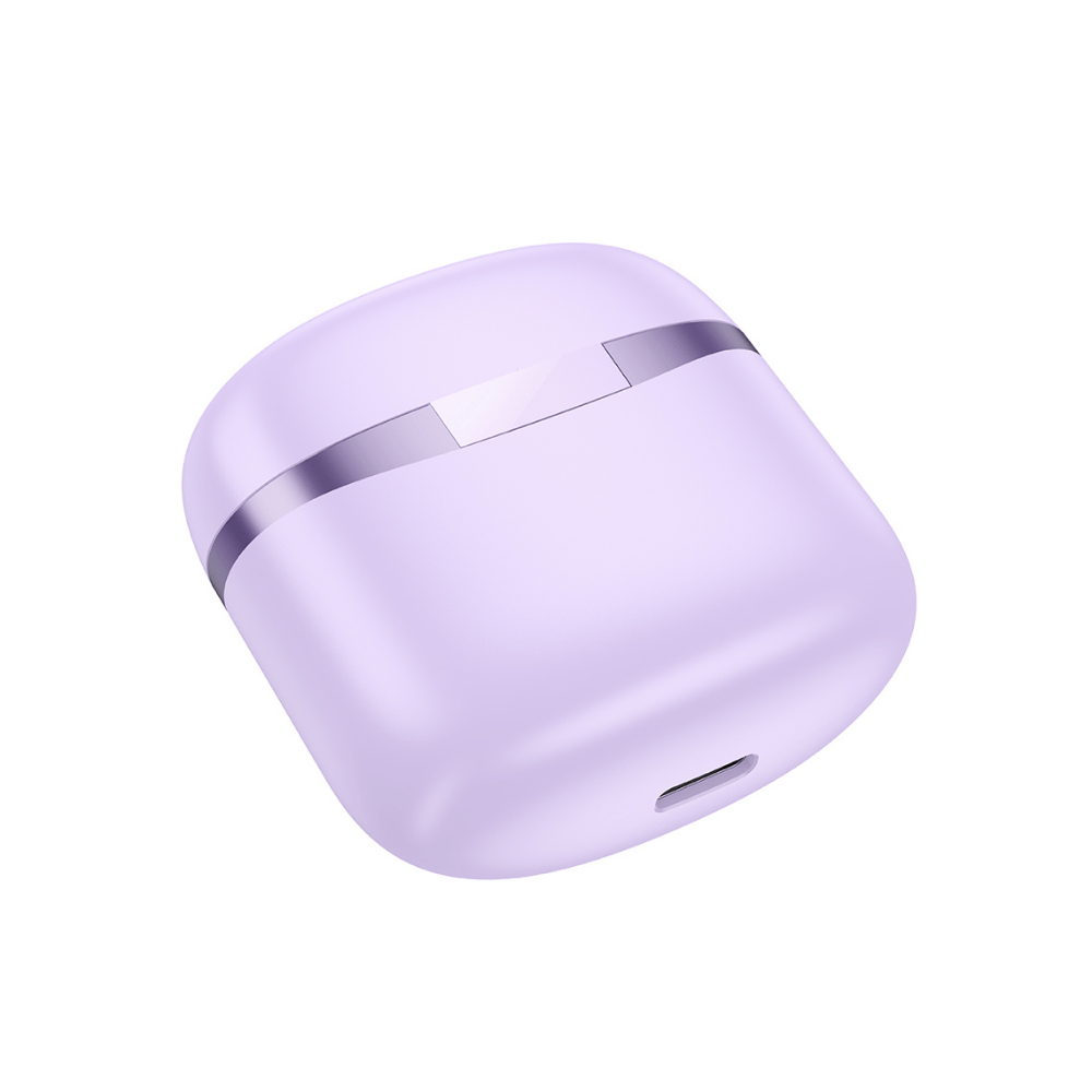 Casti Audio Wireless Earbuds, Conexiune Bluetooth 5.3, Carcasa 300mAh cu Display Digital LED, Autonomie 180h Standby, Design Snowflake, Negru/Mov