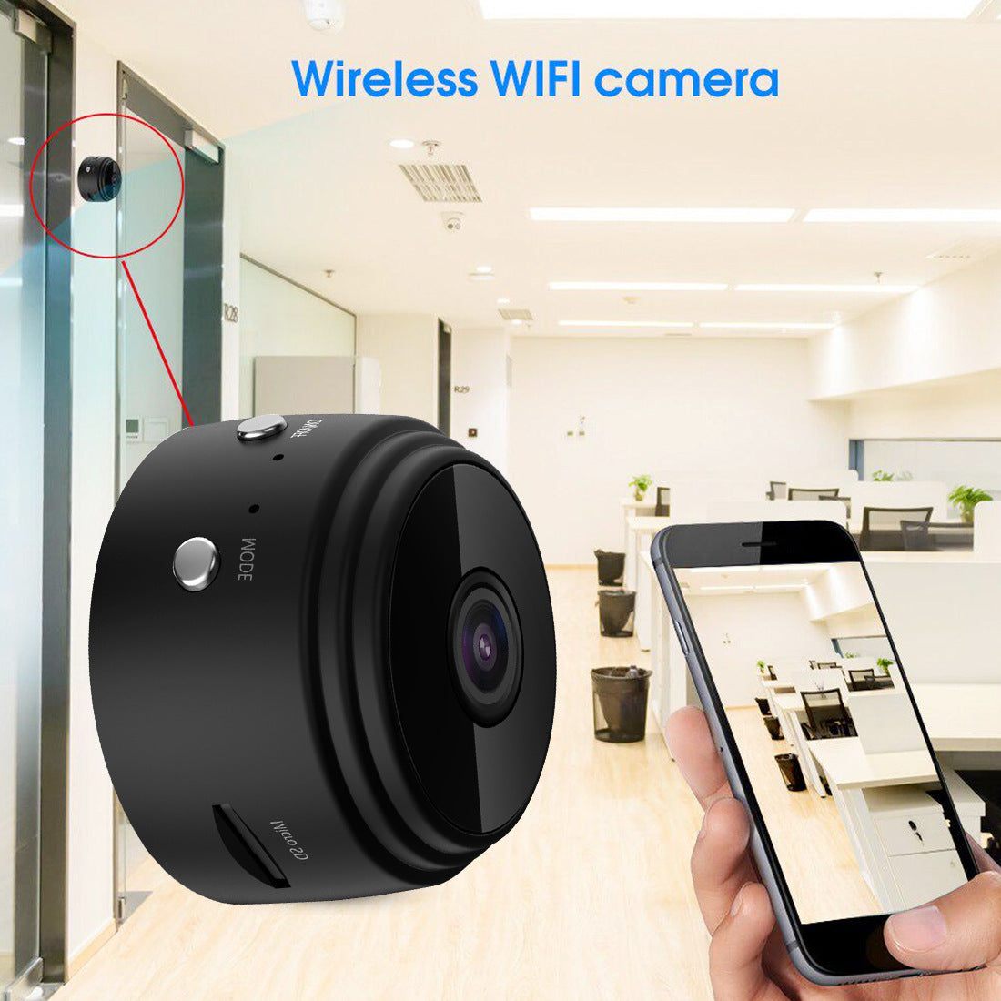 Camera mini spy, Bluetooth, Wifi, 1920x1080 p, Negru
