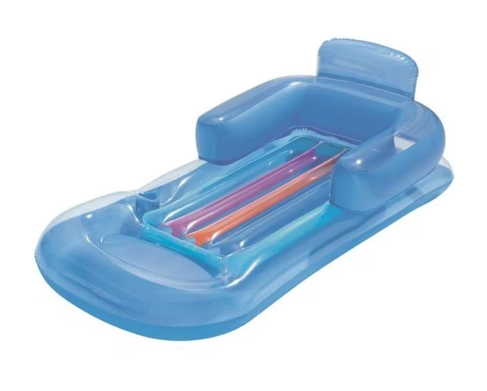 Saltea gonflabila pentru piscina, fotoliu 160 x 85 cm, suport pahar, albastra