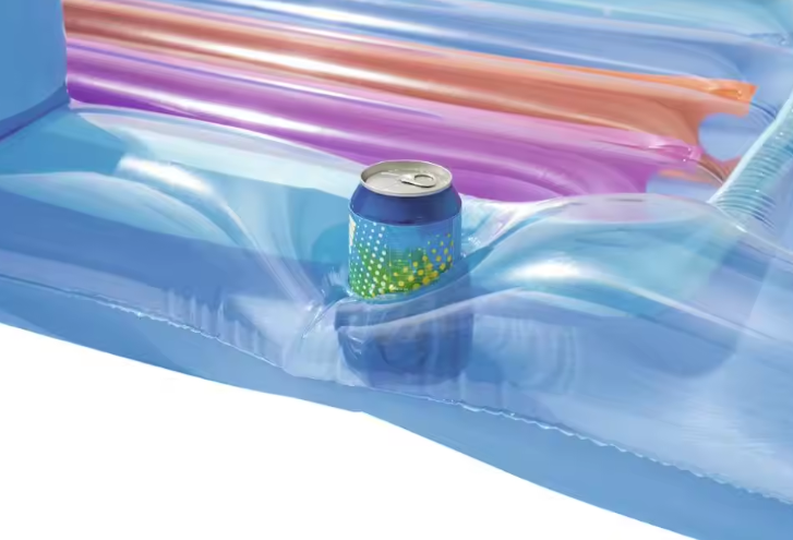 Saltea gonflabila pentru piscina, fotoliu 160 x 85 cm, suport pahar, albastra