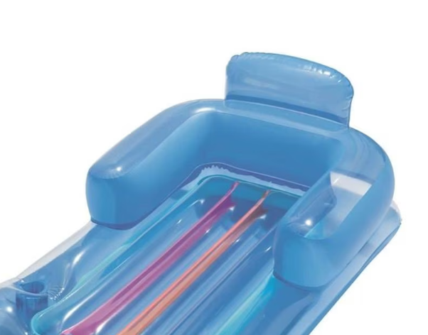 Saltea gonflabila pentru piscina, fotoliu 160 x 85 cm, suport pahar, albastra