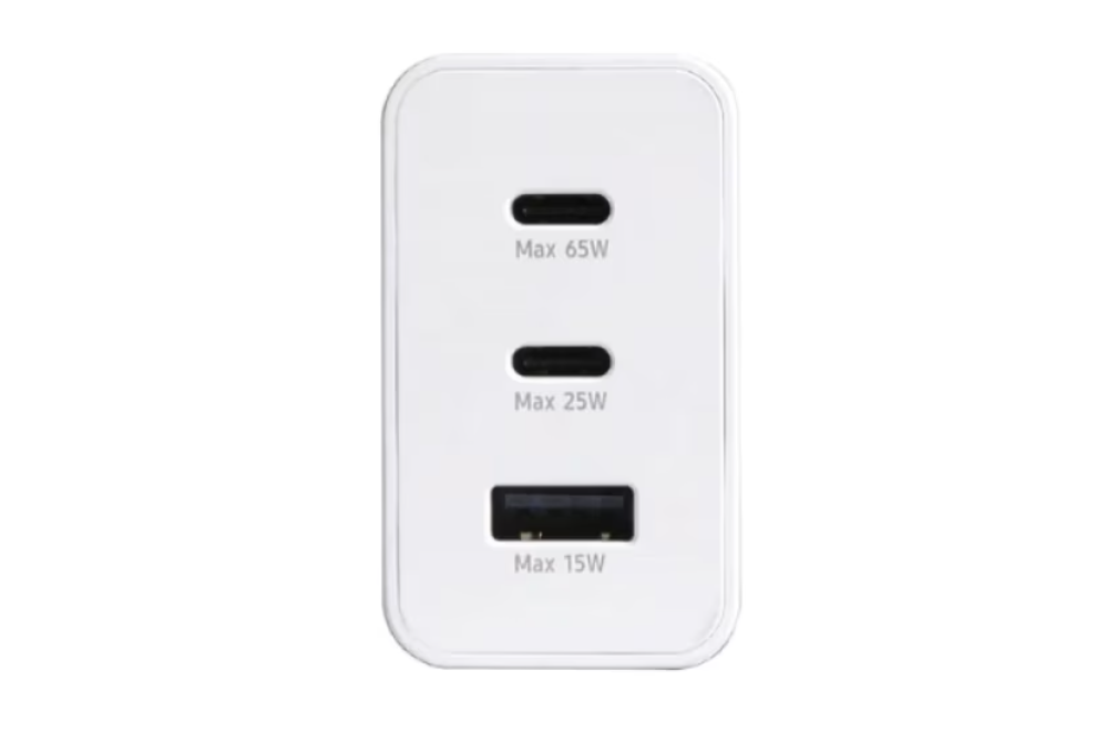 Incarcator Fast Charge, 65W, 3 porturi, USB Type-C, Compatibilitate Universala , Alb
