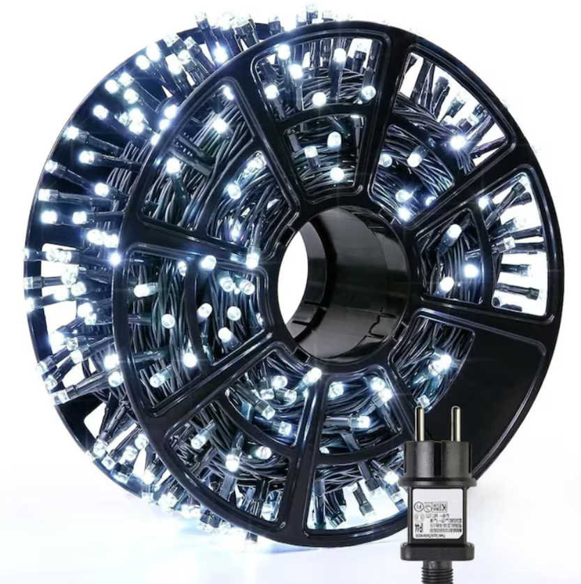 Rola Instalatie de Craciun Liniara, 140 LED-uri, Rola 50m, Fir Negru, Alb rece