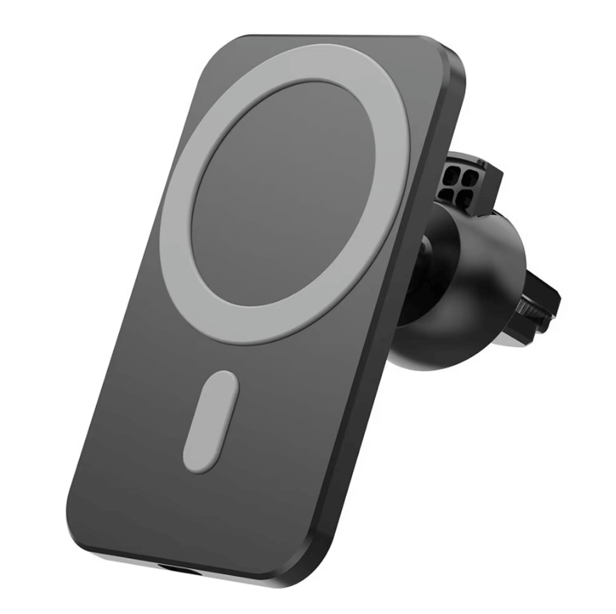 Suport auto tip Magsafe, cu incarcare wireless, compatibil cu Apple si Samsung, Negru