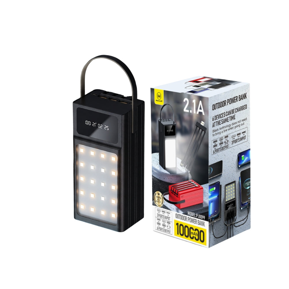 Baterie Externă PowerBank – 2.1A, 6 Porturi Ieșire, Lanternă 24 LED, Display Digital