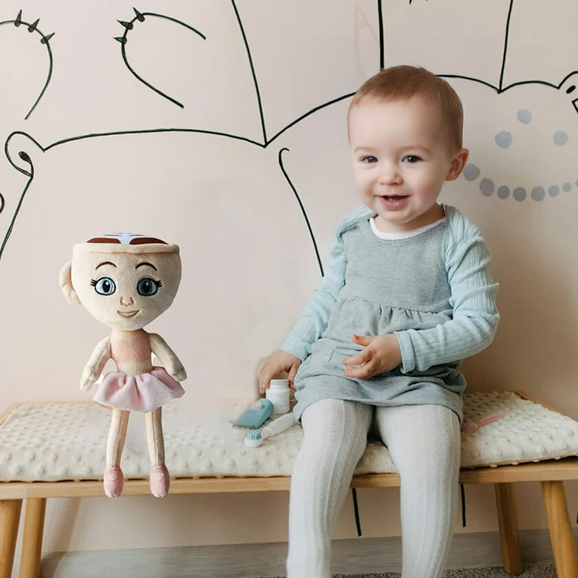 Jucarie de plus Ballerina Cappuccina, 30 cm, Italian Brainrot