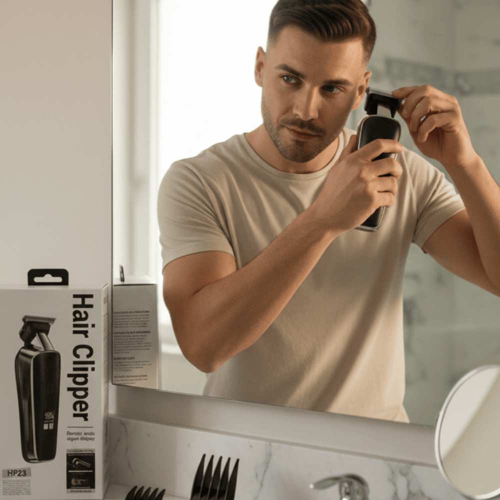 Aparat de Tuns – 7000RPM, Baterie 600mAh, Display LED, 2 Distanțiere, Design Metal Diamond, Negru