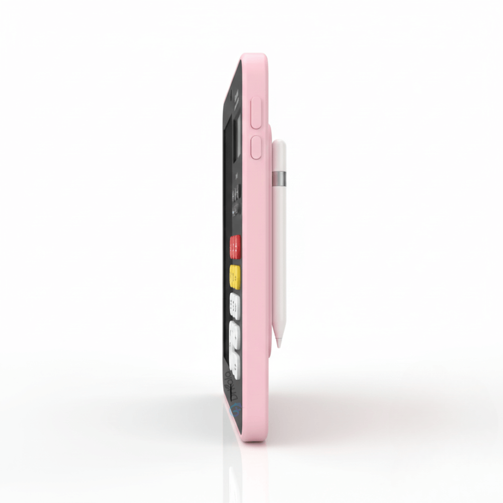 Tablă Interactivă cu Calculator pentru Copii, Stilou Inclus – Jucărie Educativă pentru Matematică și Desen, Roz