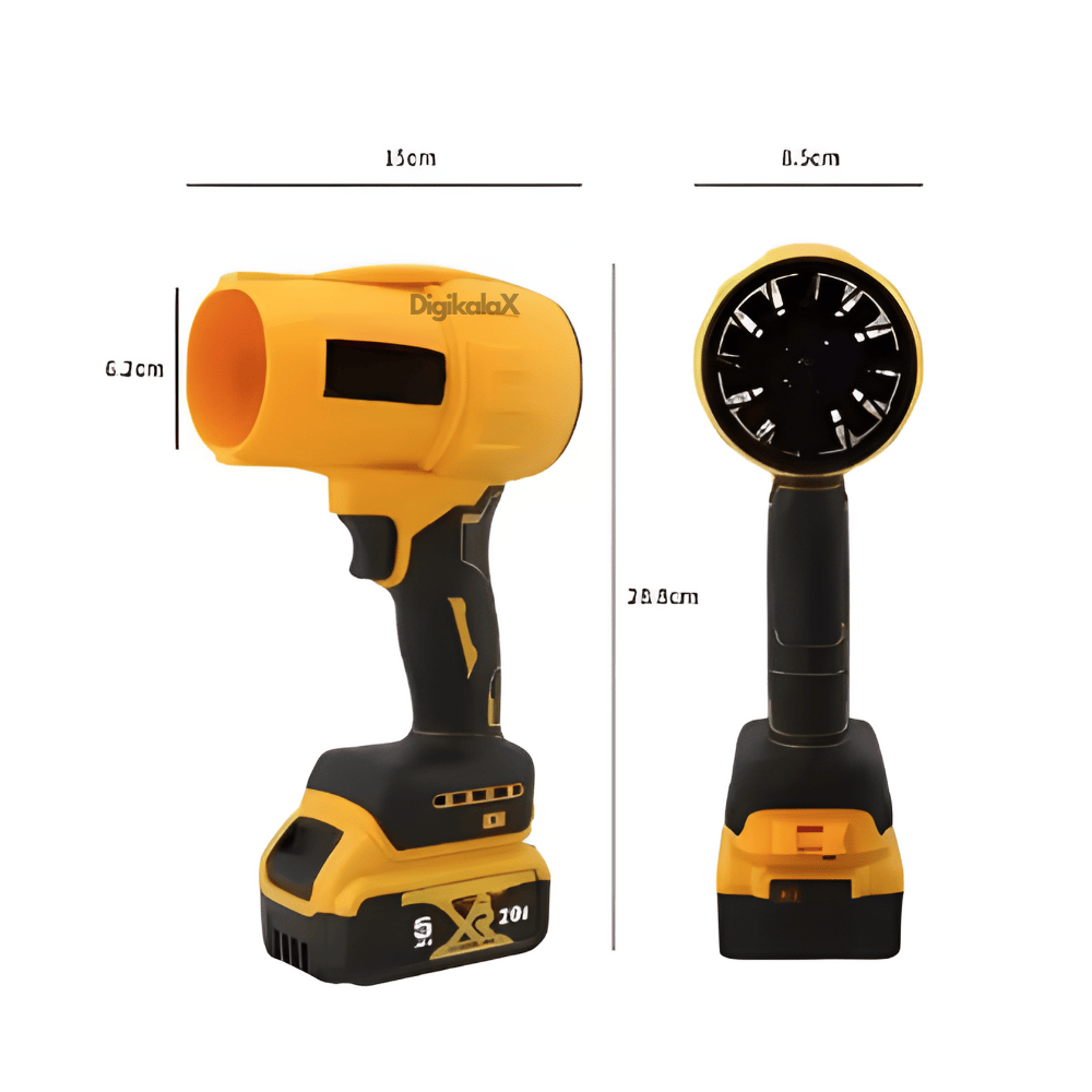 Suflantă Electrică cu 2 Acumulatori 48V, Negru/Galben – Putere Premium pentru Curățare Rapidă