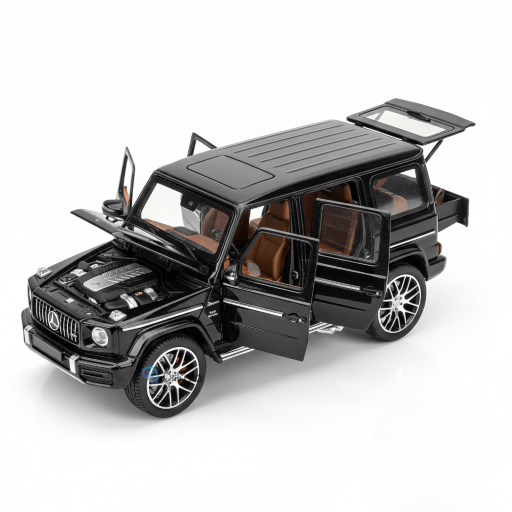 Mașinuță Metalică Mercedes G-Class, Scară 1:32, Negru – Model Realist cu Uși și Capotă Funcționale