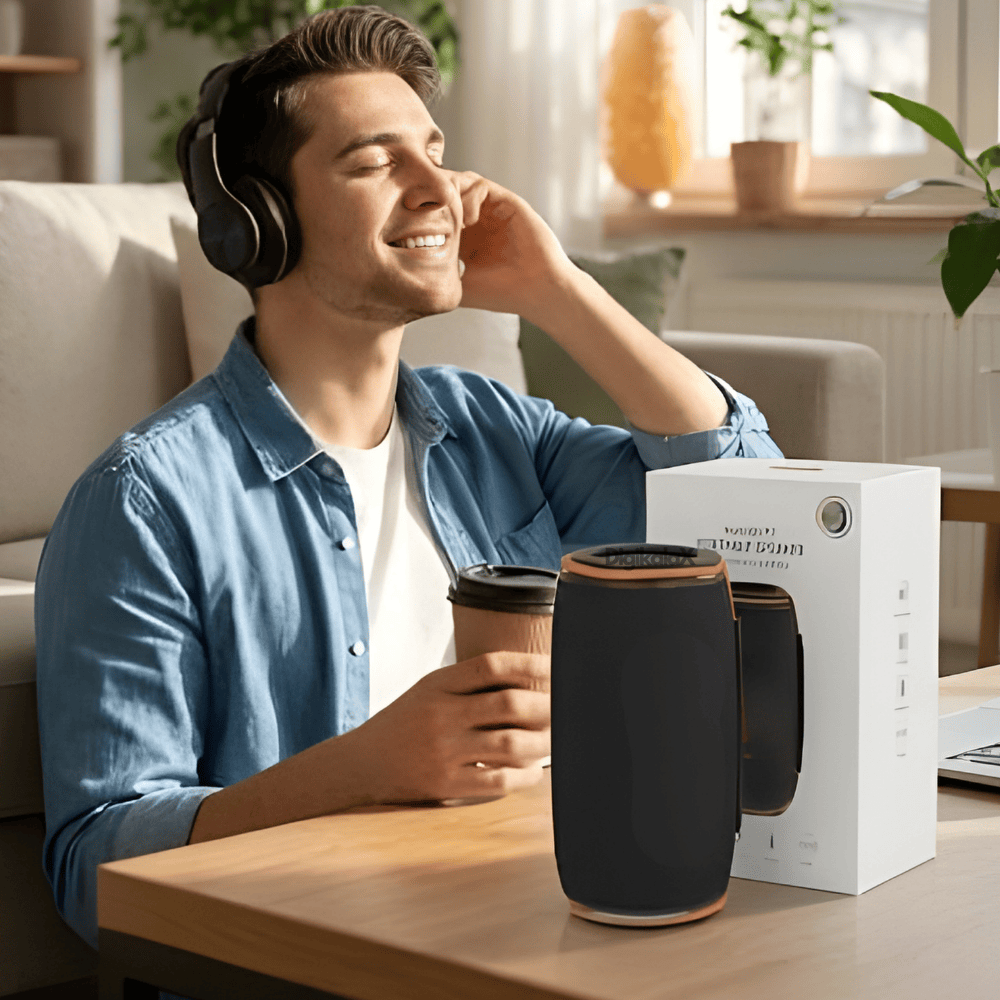 Boxa Portabila Wireless BT 5.3 – 10W, Baterie 1500mAh, TF Card, Design Compact, Portocaliu/Negru