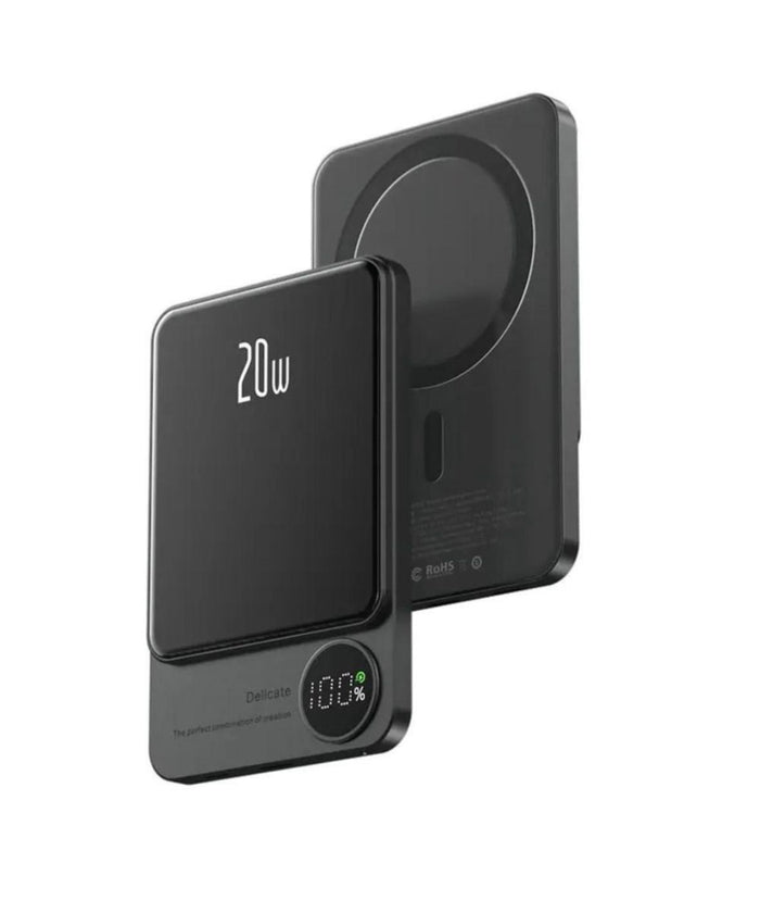 Baterie Externa Wireless Magnetica 10.000 mAh, Fast Charge 20W, Negru
