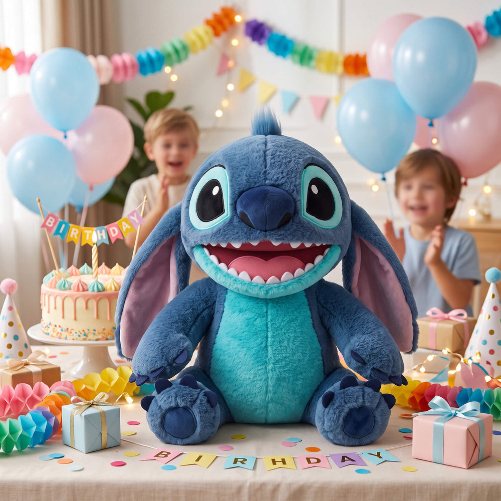 Pluș Stitch albastru moale și pufos