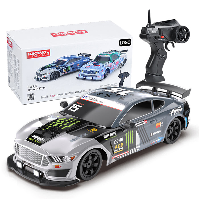 Masina cu telecomanda RC Drift, Digital Kala, 20km/h, lumini LED, 1:16, Gri/Albastru