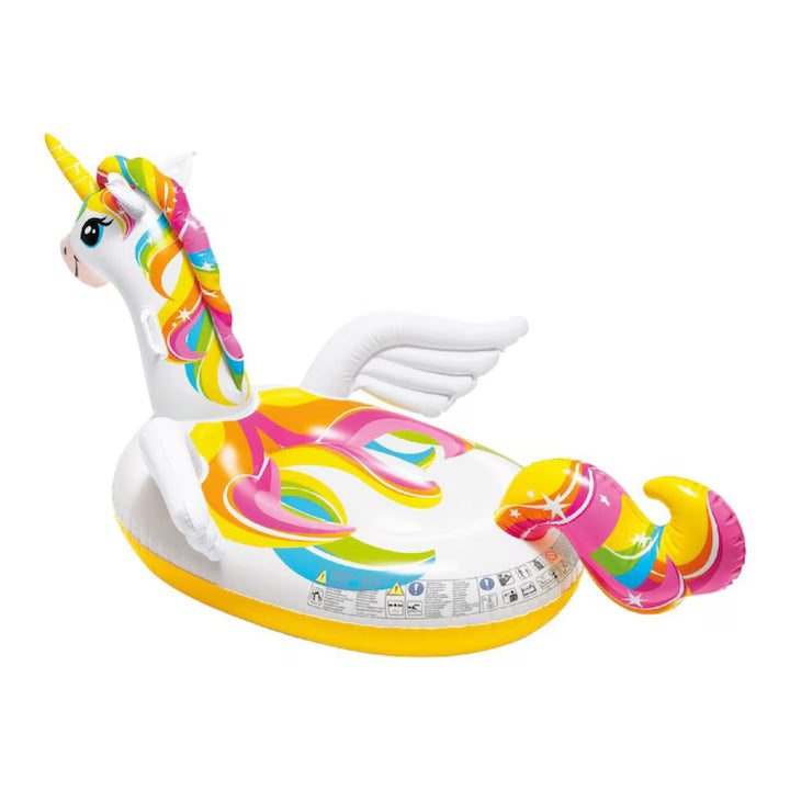 Saltea gonflabila Unicorn Ride‑On, 226 x 173 x 97 cm, Colac Piscine, ideala pentru Plaja & Piscina, Alb