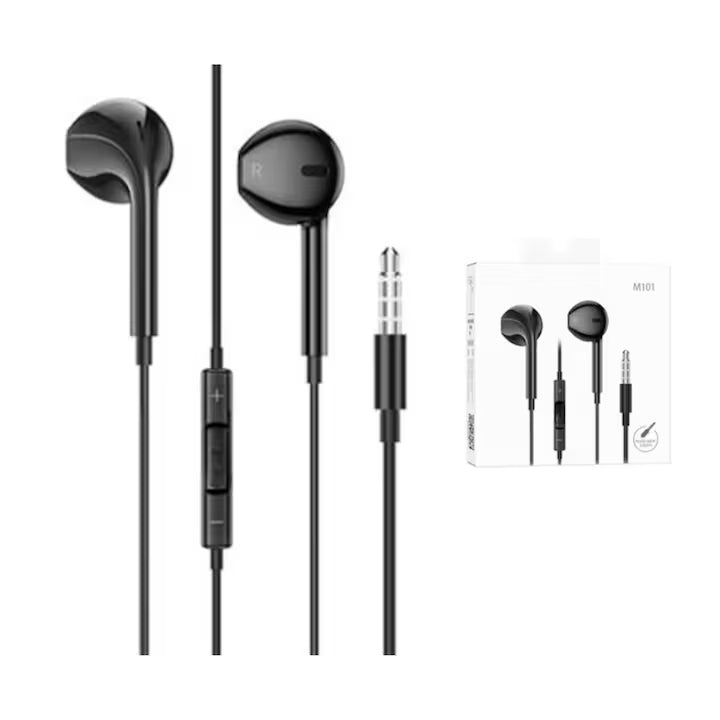 Casti cu Fir, In-ear, Microfon & Control Volum, conector Jack 3.5mm , Alb