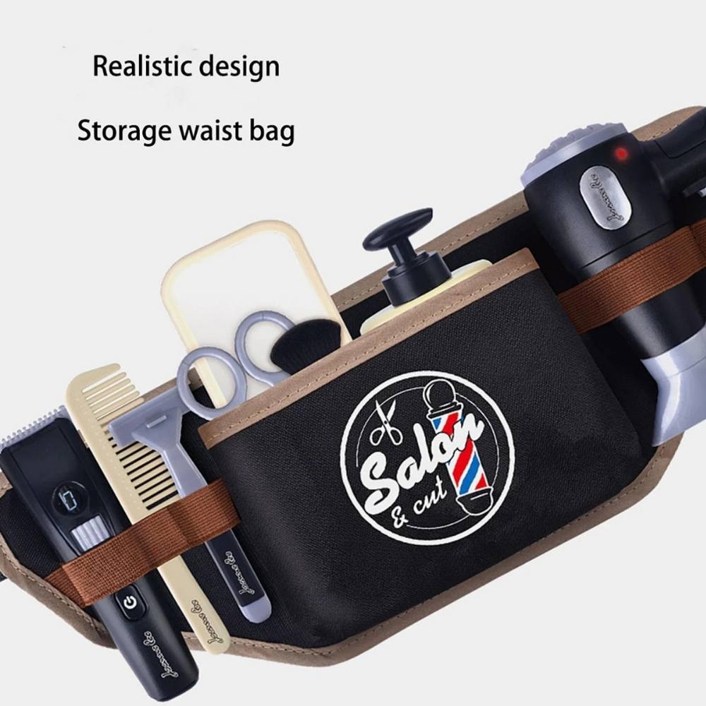 Set Jucarii Salon de Coafura pentru Copii, Accesorii Frizerie si Styling, Negru, 3+ Ani